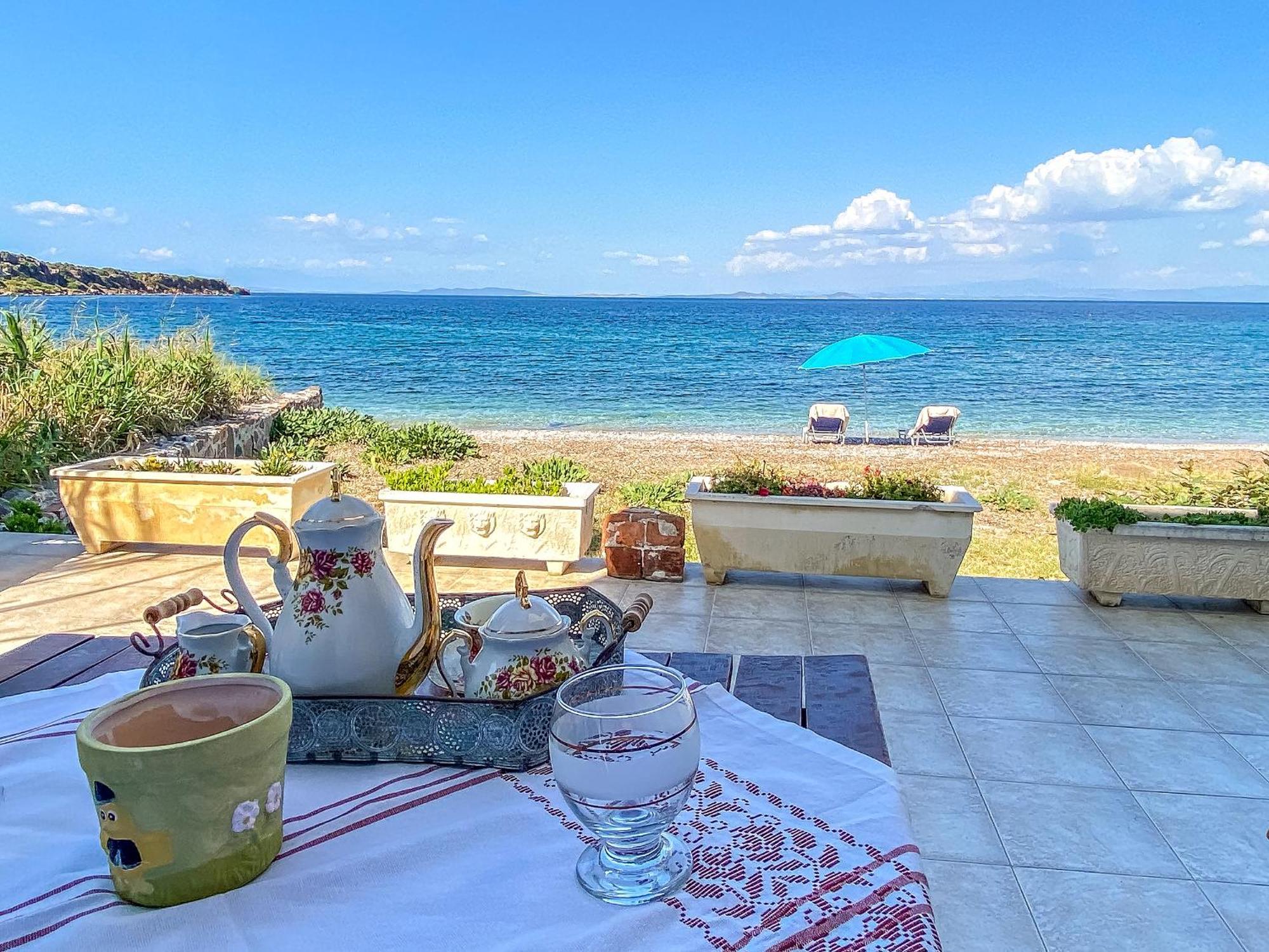 Kyparissis Beach Houses Skala Mistegnon Bagian luar foto